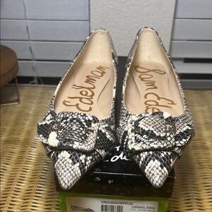Sam Edelman Snakeskin Patterned Flats with Buckle